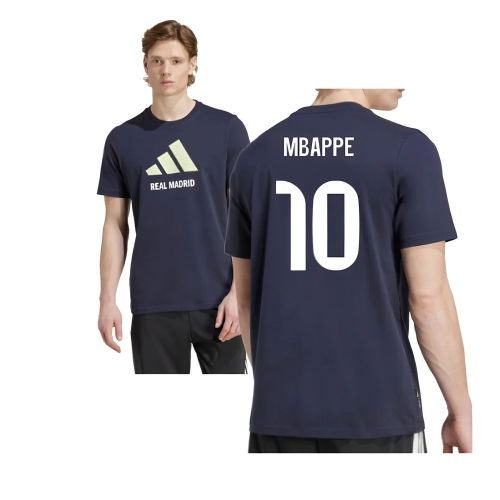 2025-2026 Real Madrid Seasonal Graphic Tee (Legend Ink) (Mbappe 10)