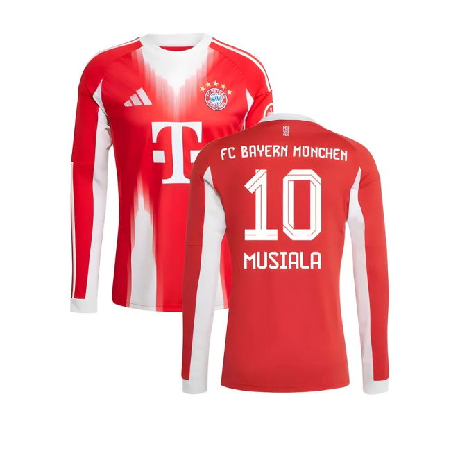 2025-2026 Bayern Munich Long Sleeve Home Shirt (Musiala 10)