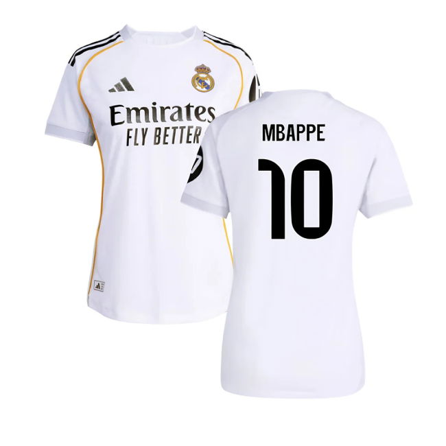 2025-2026 Real Madrid Authentic Home Shirt (Womens) (Mbappe 10)