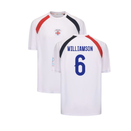 2025 England WEC Poly T-Shirt (White) - Mens (WILLIAMSON 6)