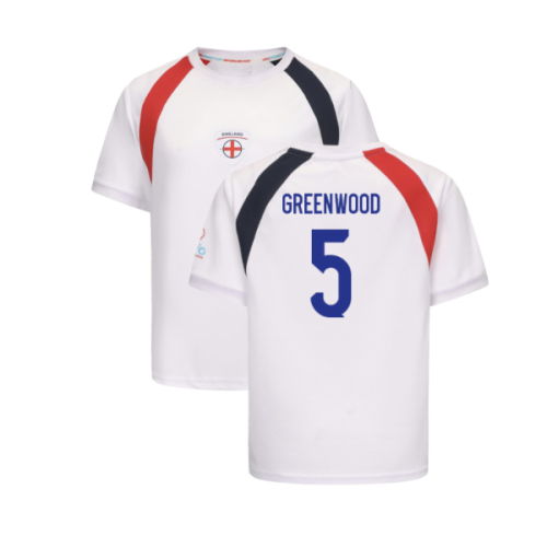 2025 England WEC Poly T-Shirt (White) - Kids (GREENWOOD 5)