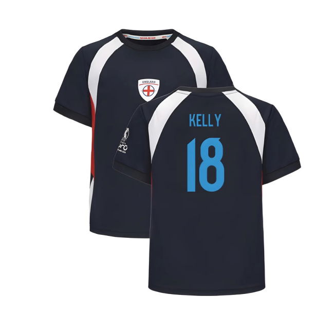 2025 England WEC Poly T-Shirt (Navy) - Kids (KELLY 18)