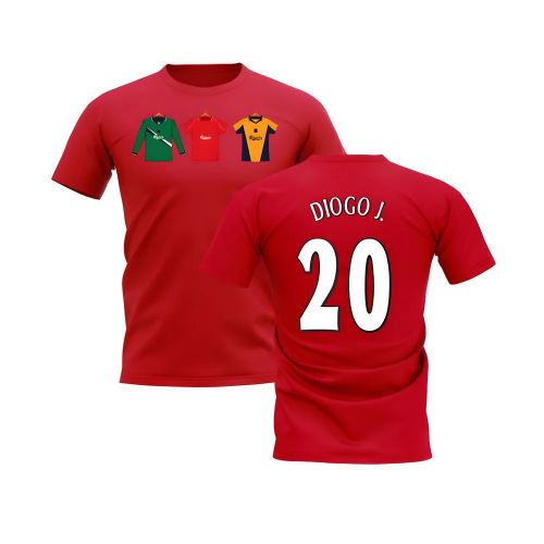 Liverpool 2000-2001 Retro Shirt T-shirt (Black) (Diogo J. 20)