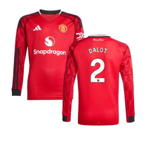 2025-2026 Man Utd Long Sleeve Home Shirt (Kids) (Dalot 2)