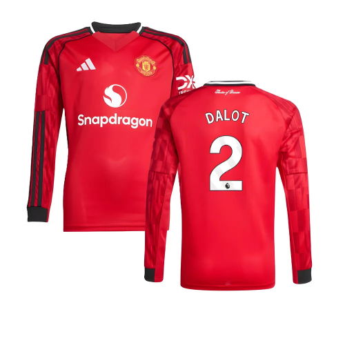 2025-2026 Man Utd Long Sleeve Home Shirt (Kids) (Dalot 2)