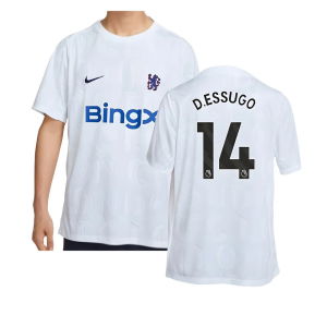 2025-2026 Chelsea Academy Pro Pre-Match Football Top (White) (D.Essugo 14)