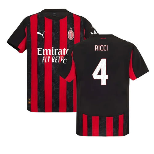 2025-2026 AC Milan Authentic Home Shirt (Ricci 4)