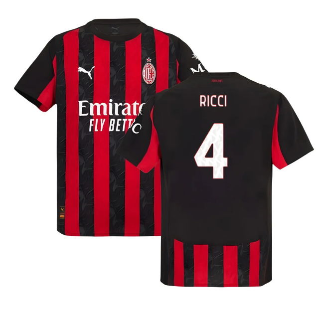 2025-2026 AC Milan Authentic Home Shirt (Ricci 4)