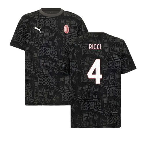 2025-2026 AC Milan ftblCulture Tee AOP (Black) (Ricci 4)
