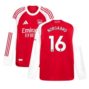 2025-2026 Arsenal Authentic Long Sleeve Home Shirt (Norgaard 16)