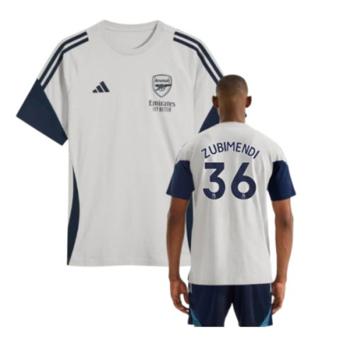 2025-2026 Arsenal Training Tee (Grey) (Zubimendi 36)