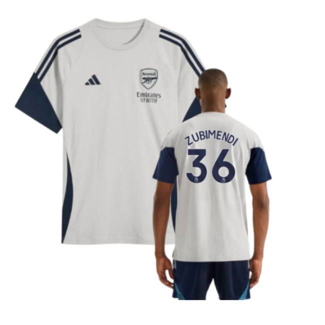2025-2026 Arsenal Training Tee (Grey) (Zubimendi 36)