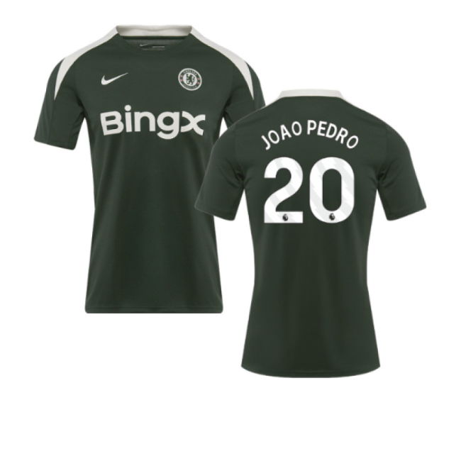 2025-2026 Chelsea Dri-Fit Strike Training Shirt (Green) (Joao Pedro 20)