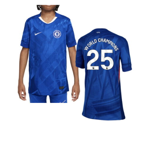 2025-2026 Chelsea Home Shirt (Kids) (World Champions 25)