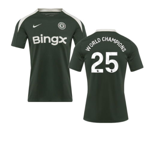 2025-2026 Chelsea Dri-Fit Strike Training Shirt (Green) (World Champions 25)