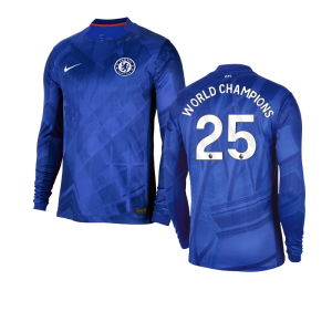 2025-2026 Chelsea Home Long Sleeve Shirt (World Champions 25)