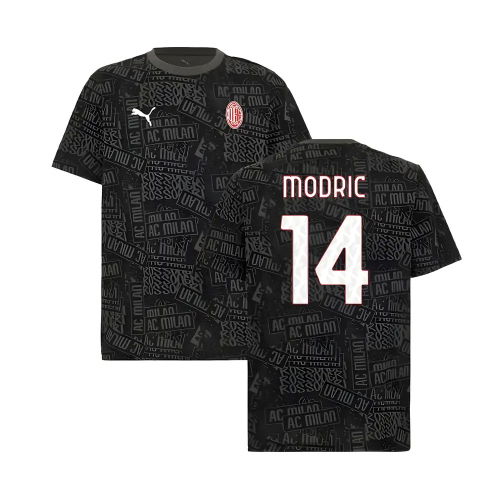 2025-2026 AC Milan ftblCulture Tee AOP (Black) (Modric 14)