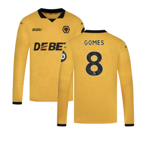 2025-2026 Wolves Long Sleeve Home Shirt (Gomes 8)