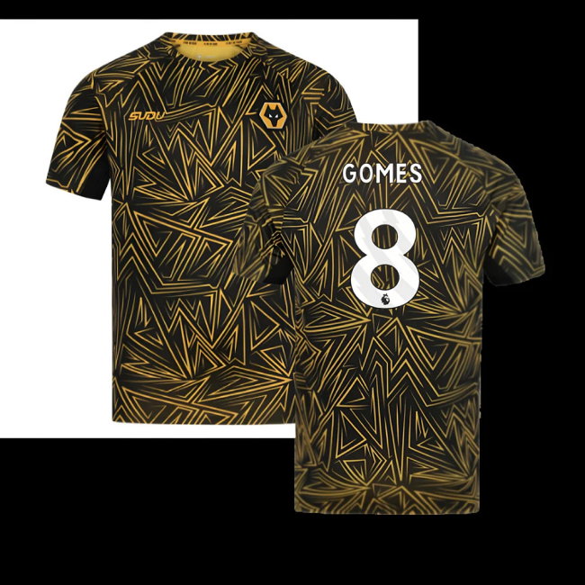 2025-2026 Wolves Home Pre-Match Shirt (Black) (Gomes 8)