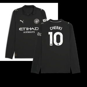2025-2026 Man City Long Sleeve Away Shirt (Cherki 10)