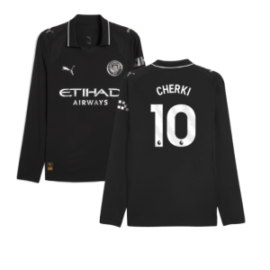 2025-2026 Man City Authentic Long Sleeve Away Shirt (Cherki 10)