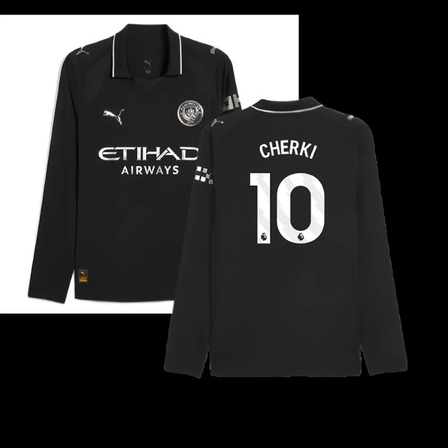2025-2026 Man City Authentic Long Sleeve Away Shirt (Cherki 10)