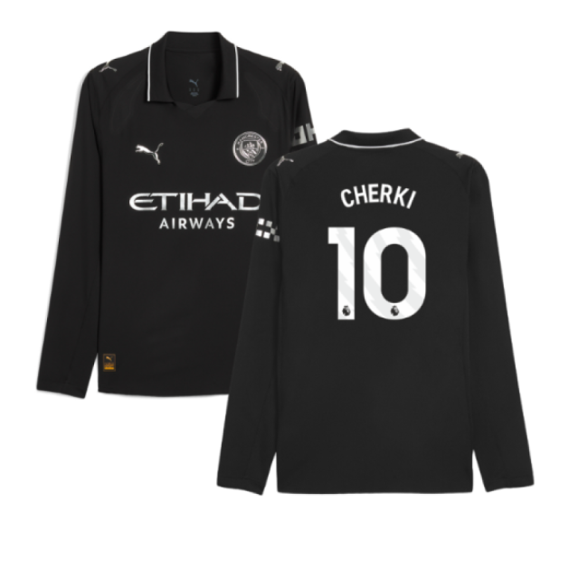 2025-2026 Man City Authentic Long Sleeve Away Shirt (Cherki 10)