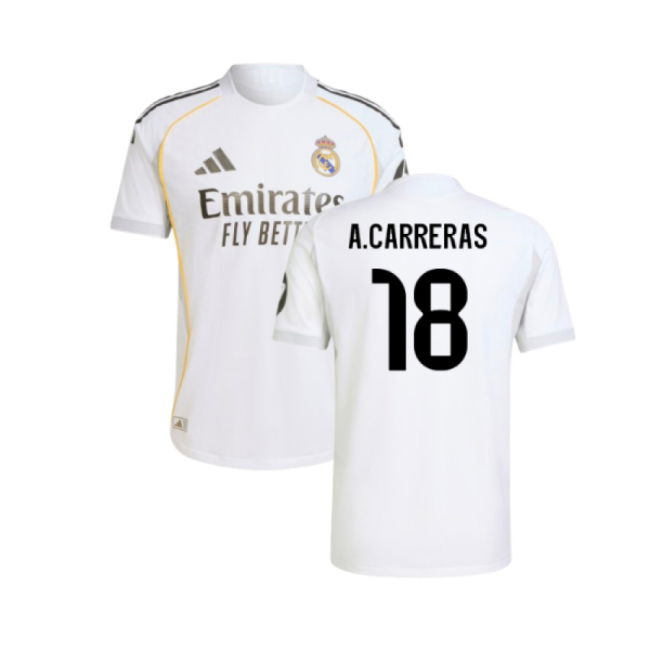 2025-2026 Real Madrid Authentic Home Shirt (A.Carreras 18)
