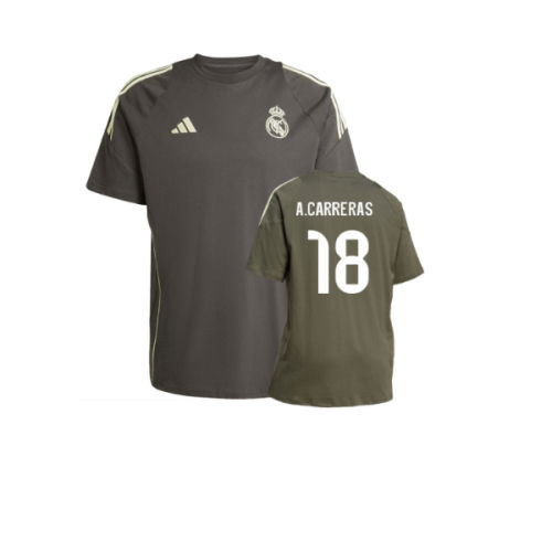 2025-2026 Real Madrid Training Tee (Utility Grey) (A.Carreras 18)