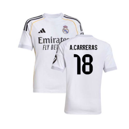 2025-2026 Real Madrid Home Shirt (Kids) (A.Carreras 18)