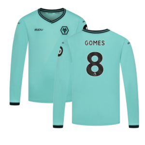 2025-2026 Wolves Long Sleeve Away Shirt (Kids) (Gomes 8)