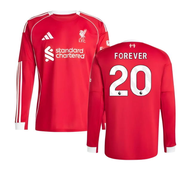 2025-2026 Liverpool Long Sleeve Home Shirt (Forever 20)
