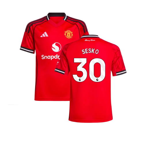 2025-2026 Man Utd Home Shirt (Kids) (Sesko 30)
