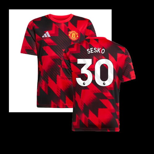 2025-2026 Man Utd Pre-Match Shirt (Red) - Kids (Sesko 30)