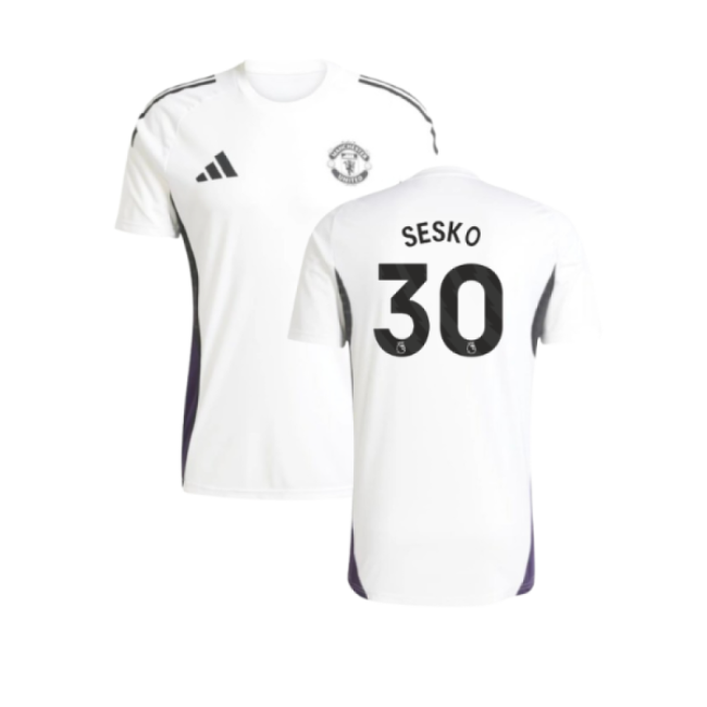 2025-2026 Man Utd Training Jersey (White) (Sesko 30)