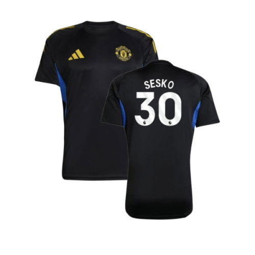 2025-2026 Man Utd EU Training Jersey (Black) (Sesko 30)