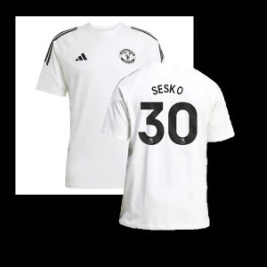 2025-2026 Man Utd Training Tee (White) (Sesko 30)