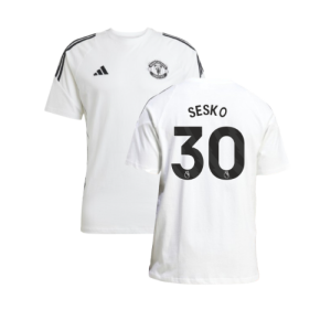 2025-2026 Man Utd Training Tee (White) (Sesko 30)