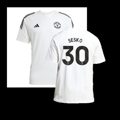 2025-2026 Man Utd Training Tee (White) (Sesko 30)