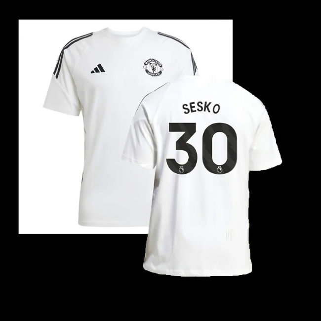2025-2026 Man Utd Training Tee (White) (Sesko 30)