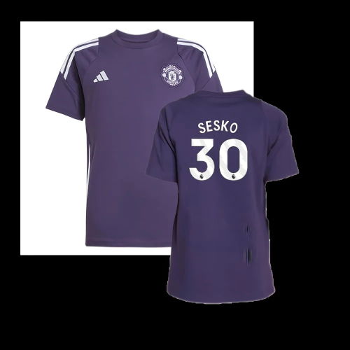 2025-2026 Man Utd Training Tee (Aurora Plum) - Kids (Sesko 30)