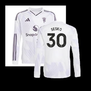 2025-2026 Man Utd Long Sleeve Away Shirt (Kids) (Sesko 30)