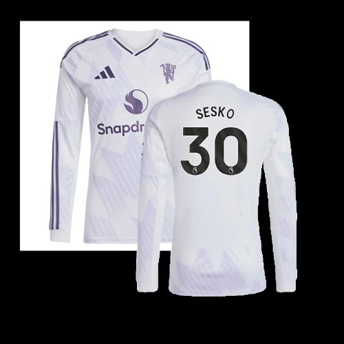 2025-2026 Man Utd Long Sleeve Away Shirt (Sesko 30)
