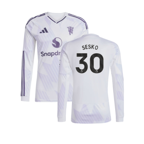 2025-2026 Man Utd Long Sleeve Away Shirt (Sesko 30)
