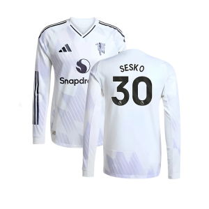 2025-2026 Man Utd Authentic Long Sleeve Away Shirt (Sesko 30)