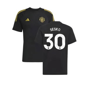 2025-2026 Man Utd EU Training Tee (Black) (Sesko 30)