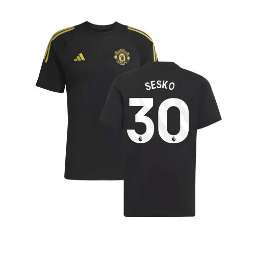 2025-2026 Man Utd EU Training Tee (Black) (Sesko 30)
