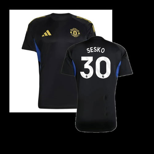 2025-2026 Man Utd EU Training Jersey (Black) - Kids (Sesko 30)