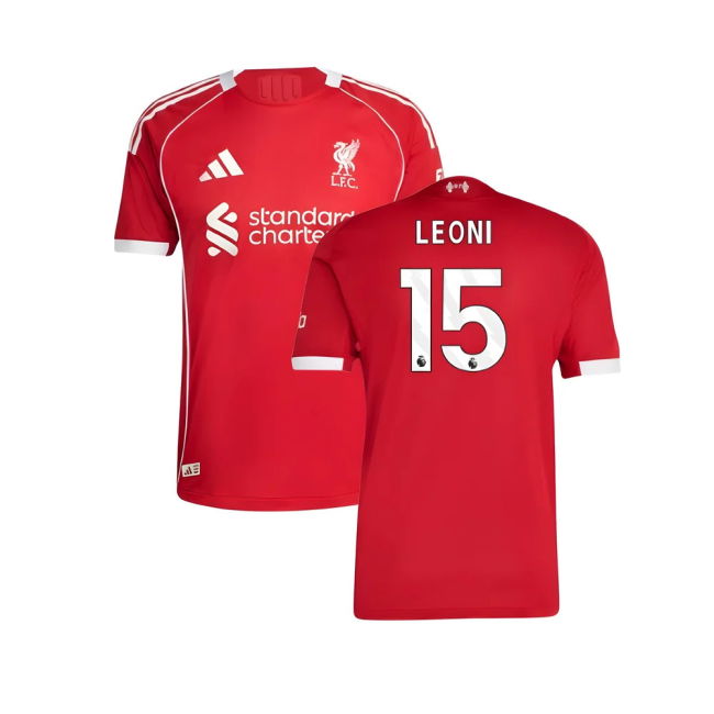 2025-2026 Liverpool Authentic Home Shirt (Leoni 15)