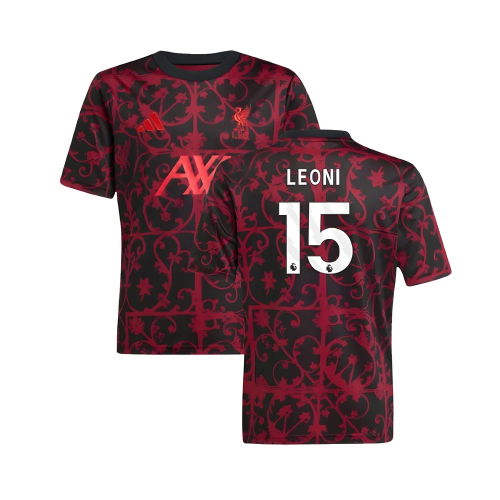 2025-2026 Liverpool Pre-Match Shirt (Black) - Kids (Leoni 15)